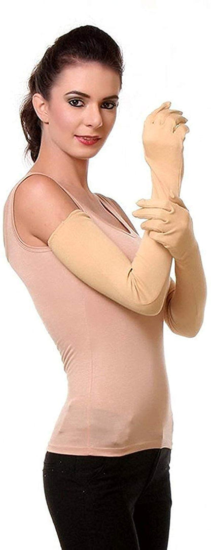 Digital Shopee Unisex Full Arm Full Finger Sleeves Gloves For Uv, Dust, Summer, Uv Sun Protection Arm Sleeves For Men & Women, P