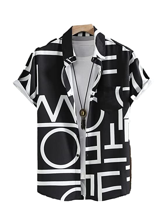 LookMark Mens Cotton Blend Casual Beach Wear Shirts | Stylish Printed Shirts for Men | Comfortable Summer Wear | Party, Vacatio