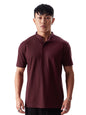 The Souled Store Solids: Burgundy Mens & Boys Regular Fit Solid Half Sleeve Cotton Burgundy Mandarin Polos Mens Polos Graphic t