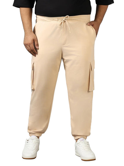 Bewakoof Air 1.0 Mens Solid Oversized Plus Size Joggers_604211_Brown_3XL