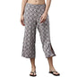 Enamor Essentials Womens Slim Fit Mid Rise Crop Length Soft & Drapey Stretch Viscose Culottes with Smart Side Slits - EA64(EA64