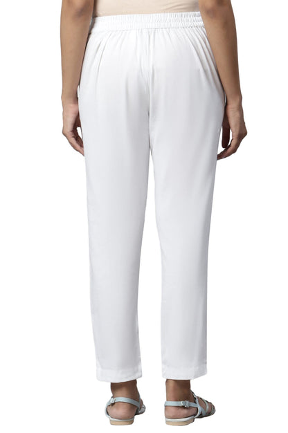 Aurelia Cotton Blend Strechable Trouser for Women | Ankle Length Trouser for Women | Cotton Blend Trouser for Women | Pants for