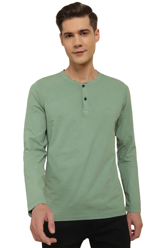 Allen Solly Men Regular Fit Solid Casual Full Sleeve T-Shirt