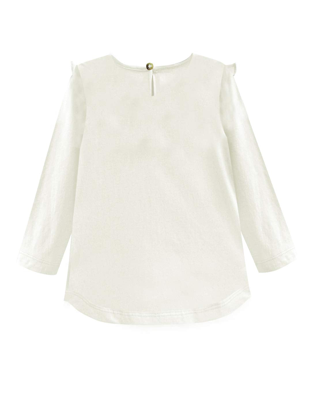 A.T.U.N. (ALL THINGS UBER NICE) Girls Solid Regular Full Sleeve T-Shirt Cream