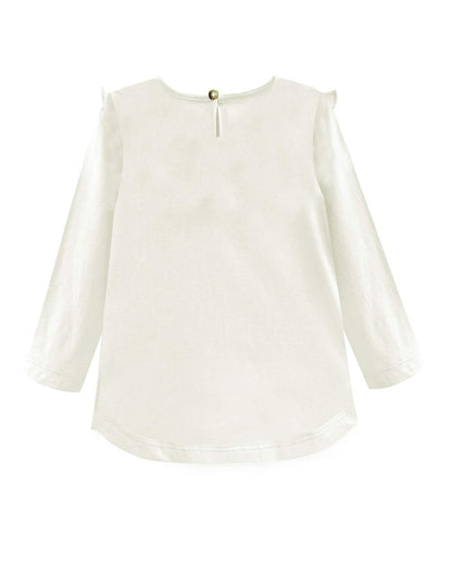 A.T.U.N. (ALL THINGS UBER NICE) Girls Solid Regular Full Sleeve T-Shirt Cream