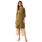 Fabindia WomenS Cotton Embroidered Regular Fit Kurta (1039126Olive_Olive