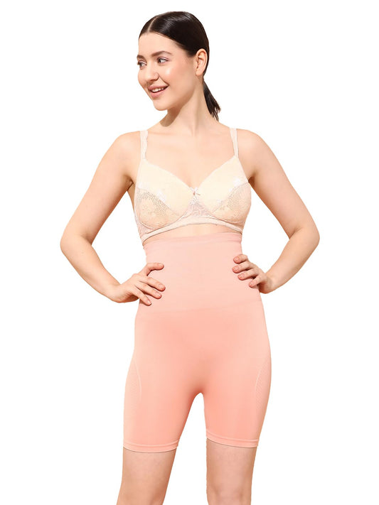 Clovia Womens 4-in-1 Shapewear - Tummy, Back, Thighs, HIPS in in Peach (SW0007J49_Peach_XXL)