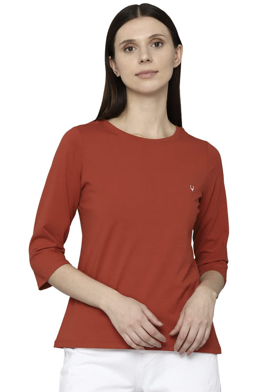 Allen Solly Women Solid Cotton T-Shirt
