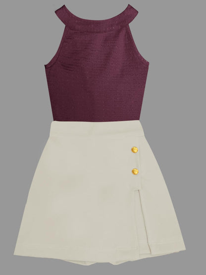 A.T.U.N. (ALL THINGS UBER NICE) Girls Stylish Two Piece Outfit Set with Sleeveless Tank Top and Skort | Casual Summer Clothing