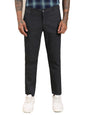 Turtle Men Cotton Stretch Ultra Slim Fit Black Flat Front Printed Casual Trouser