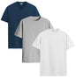 ADRO Mens Solid Regular Fit T-Shirt (RCM3-PLN-SB-WH-GR_Teal,White,Grey