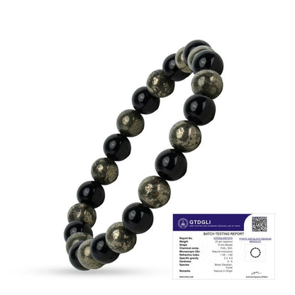 Astrotalk Richie Rich Bracelet | Money Magnet Crystal for Wealth, Confidence & Protection | With Pyrite & Black Obsidian | Bracelet for Man & Woman | Gift for Man & Woman
