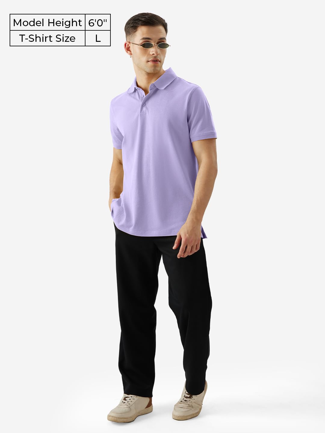 The Souled Store Solid: Deep Lavender Men and Boys Short Sleeve Collared Neck Regular Fit Polos