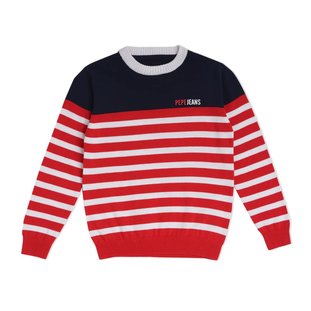 Pepe Jeans BoyS Cotton Round Neck Sweater (Pb701167_Classic Red_6)