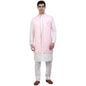 Jompers Mens Solid Kurta Pyjama Set With Woven Design Waistcoat Jacket
