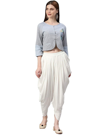 Digital Shopee Women Stylish Dhoti Pants Salwar Bottom Wear For Girls/Womens/Ladies (Xl, White)