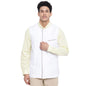 Fabindia Men Linen Striped Jacket White_M