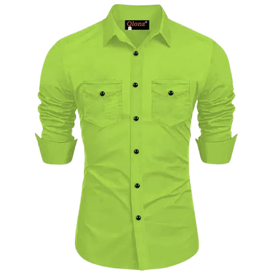 Rebelify Double Pocket With Flap Men Cargo Cotton Shirt Pista