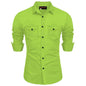 Rebelify Double Pocket With Flap Men Cargo Cotton Shirt Pista