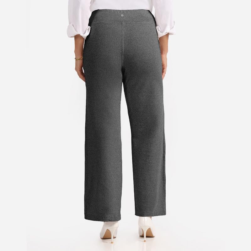 BlissClub Work-to-Wine Twill Flare Pants -Tall Above 55, Twill Pattern, Cotton Pants, Breathable and Stretchy