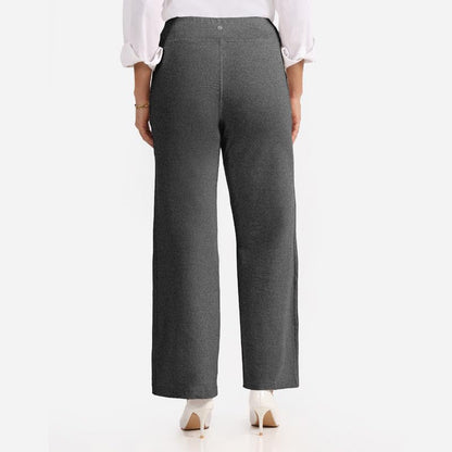 BlissClub Work-to-Wine Twill Flare Pants -Tall Above 55, Twill Pattern, Cotton Pants, Breathable and Stretchy