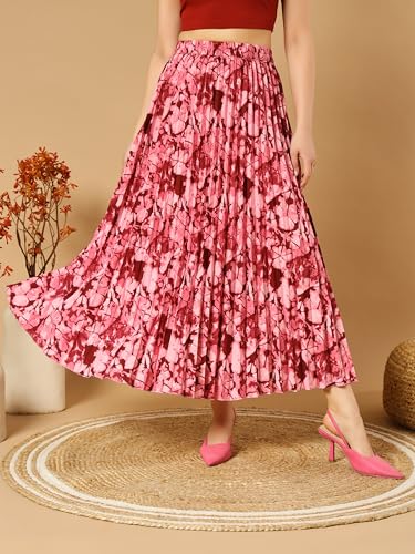Kzully Crepe Western WomenS Maxi Skirts Red