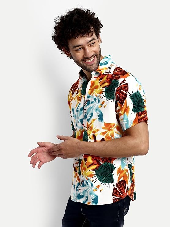 Greciilooks For Casual Stylish Printed Regular Fit | Men Formal Half Sleeve Shirt (Gl-Ms-6046_Multicolour