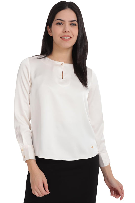 Allen Solly Women Regular Fit Solid Round Neck Top