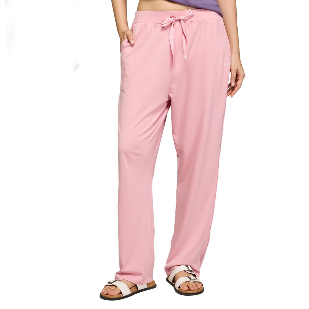 NYKD (NYS911 Soft Cotton Modal Pyjama Pants for Women | Relaxed Fit with Non Slip Elasticated Waistband, Adjustable Drawcord & 2