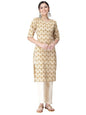 Pinkmint Kurta Set for Women Cotton Printed Straight Kurta with Pant (Pack of 1)