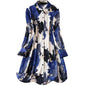 Gufrina WomenS Rayon Dress With Long Puff Sleeves Mandarin Collared Neck Tie Die Printed A-Line Style Regular Fit And Knee Leng