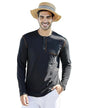Nobel Monk MenS Solid Regular T-Shirt |Henley Neck Full Sleeve T Shirts For Men Black