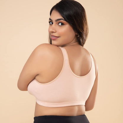 NYKD Cotton Maternity Bra for Women Nursing/Feeding - Non-Padded, Non-Wired, Full Coverage (with Adjustable Straps) Bra, NYB129,