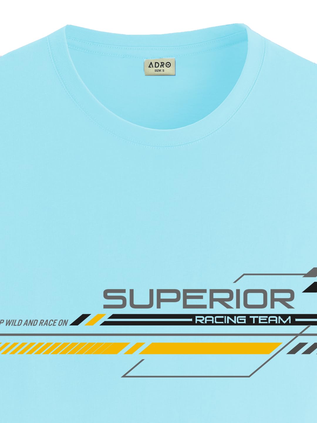 ADRO Men's Graphic Printed 100% Cotton T-Shirt - Regular Fit, Printed T-Shirts for Men (RN24-RAC-MI_Mint)