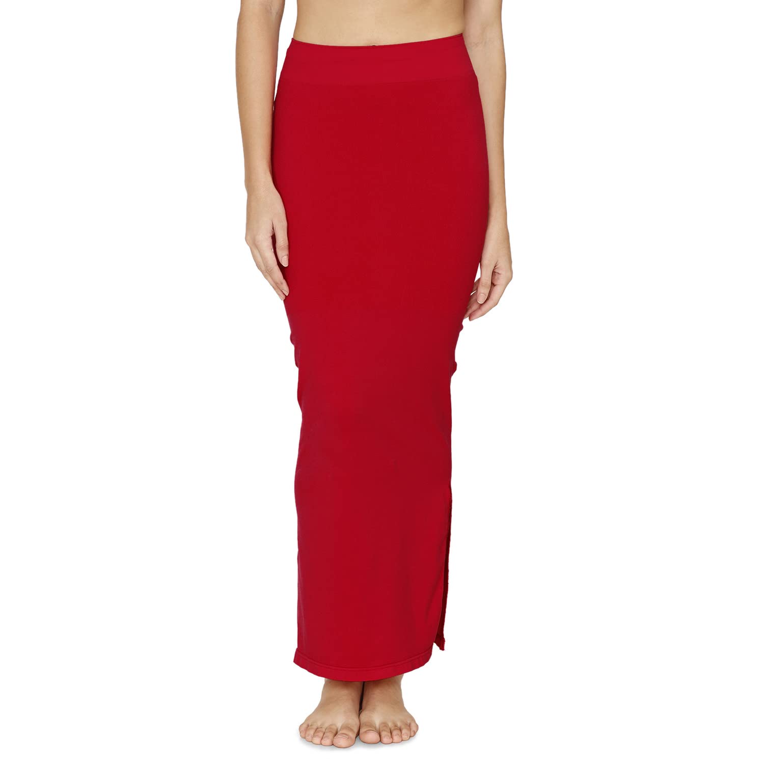 Zivame All Day Seamless Mermaid Saree Shapewear with Removable Drawcord for Women - Tango Red1