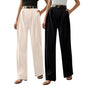 Greciilooks High Waist Cotton Trousers For Women  Flared Parachute Pants With Side Pockets | Casual Travel Cargo Pants (Availabl