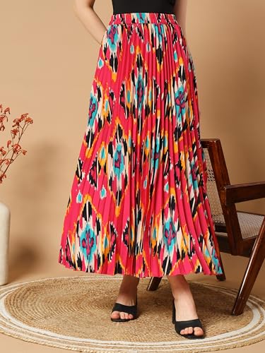 Kzully Crepe Western Skirt Pink