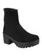 Shoetopia Girls Black Casual Solid Mid Top Heeled Boots