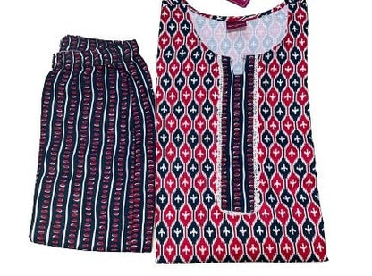 GoSriKi Women's Cotton Blend Traditional Straight Solid Kurta and Pant (Dona-All Designs-GS)