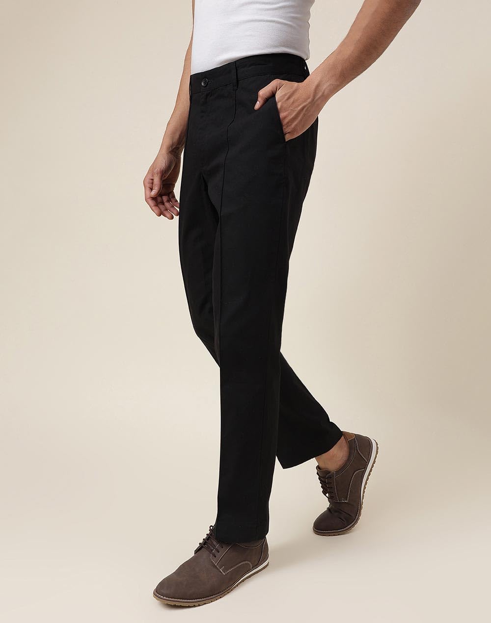 Fabindia MenS Slim Pants (1028303Black_Black