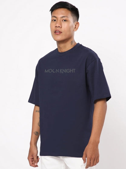 Bewakoof Mens Moon Knight 100% Cotton T-Shirt - Oversized Fit, Round Neck, Half Sleeves