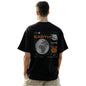Nobero MenS Graphic Print Oversized Fit T-Shirt (1M-Twrt-C1018-Bl_Earth And Moon Connection-Black