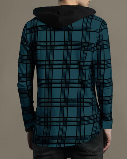 Noble Monk MenS Checkered Long Sleeve Shirts |Button Down Shirts With Hoodie