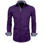 Zombom MenS Classic Cotton Blend Regular Fit Full Sleeve Spread Collar Casual Shirt For Men Purple
