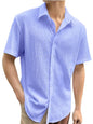 Pinkmint Popcorn Shirt for Men Soild Slim Fit Sleeve Spread Collar Trendy Men Shirt Summer Wear Goa Wear Pink