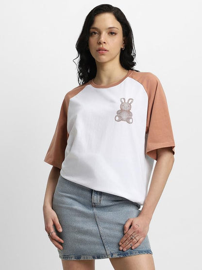 Juneberry Pure 100% Cotton Oversized Loose Baggy Fit Drop Shoulder Latest Aesthetic & Cool Graphic Prinred Half Sleeve T-Shirts
