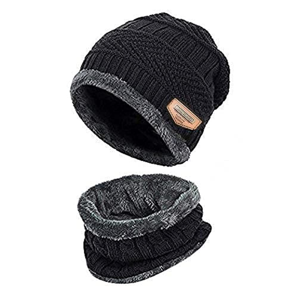 Digital Shopeeultra Soft Unisex Woolen Beanie Cap + Neck Scarf Set For Men I Women I Girl I Boy - Warm, Snow Proof