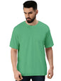 Veirdo Mens Cotton Short Sleeve Round Neck Oversized Fit Solid Sea T-Shirt Men
