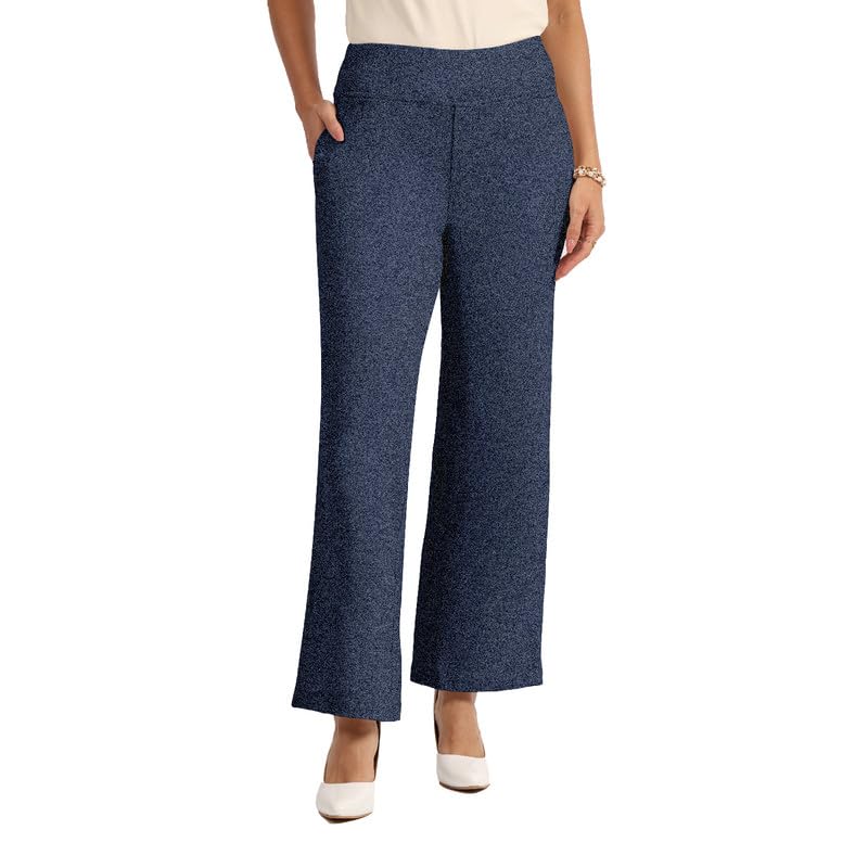BlissClub Work-to-Wine Twill Flare Pants -Tall Above 55, Twill Pattern, Cotton Pants, Breathable and Stretchy