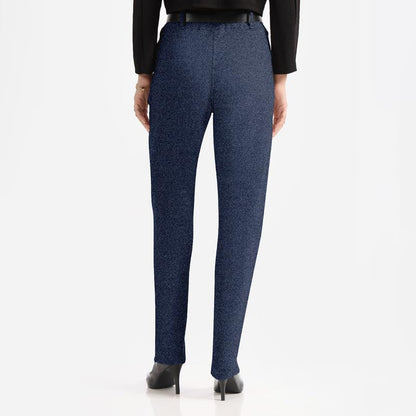BlissClub Work-to-Wine Twill Straight Pants -Tall Above 55, Twill Pattern, Cotton Pants, Breathable and Stretchy